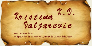 Kristina Valjarević vizit kartica